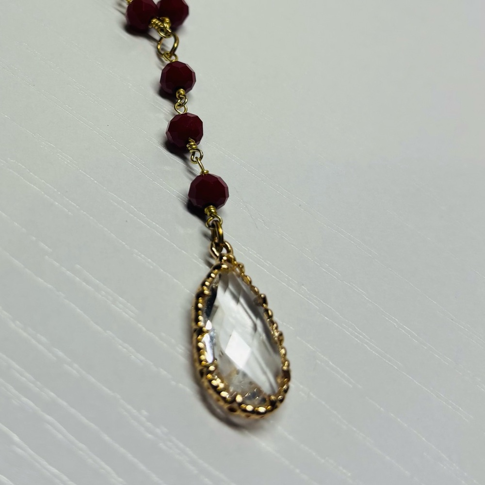 NWT Chic Red and Gold Drop Necklace - Picture 5 of 6